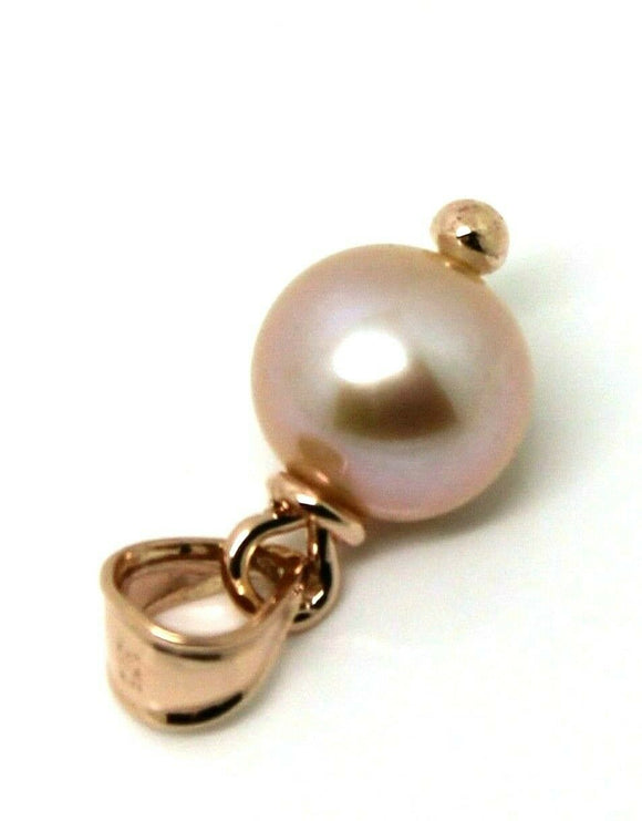 Genuine 9k  9ct Solid Yellow, Rose or White Rose Gold  Pink / White Ball Pearl Pendant Charm