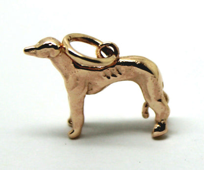 Kaedesigns, 3D 9ct Yellow Or Rose Or White Gold Greyhound Dog Charm Or Pendant