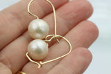 Genuine New 9ct 9k Yellow, Rose or White Gold 12mm White Freshwater Pearl Earrings