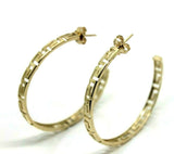 Kaedesigns, 9ct Yellow Or White Or Rose Gold Greek Key Large Hoops Stud Earring