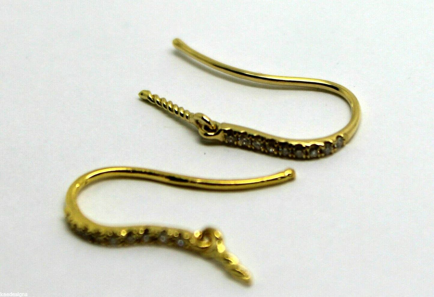 Kaedesigns, Genuine 18ct Yellow / Rose / White GOLD 18 x Diamond Earring Hooks