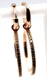 Genuine Sterling Silver Gold Plated Rose GP Cubic Zirconia Huggies Hoops Earrings -Free post