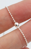 Sterling Silver 925 Thin 1.2mm and 4mm ball bracelet 19cm long