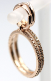 Genuine Sterling Silver Gold Plated Rose GP Cubic Zirconia Huggies Hoops Earrings -Free post