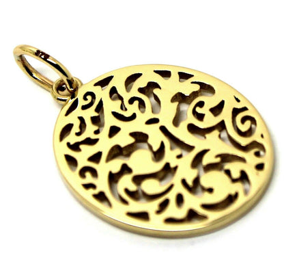 Kaedesigns Genuine Solid 9ct Yellow, Rose or White Gold 375 Medium Oval Filigree Flower Pendant