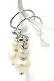 New 9ct 9k Yellow, Rose or White Gold 6mm & 8mm White Pearl With Open hooks Earrings
