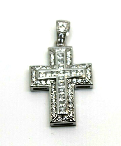 Cubic Zirconia 925  Sterling Silver Huge Cross Pendant *Free Express Post In Oz