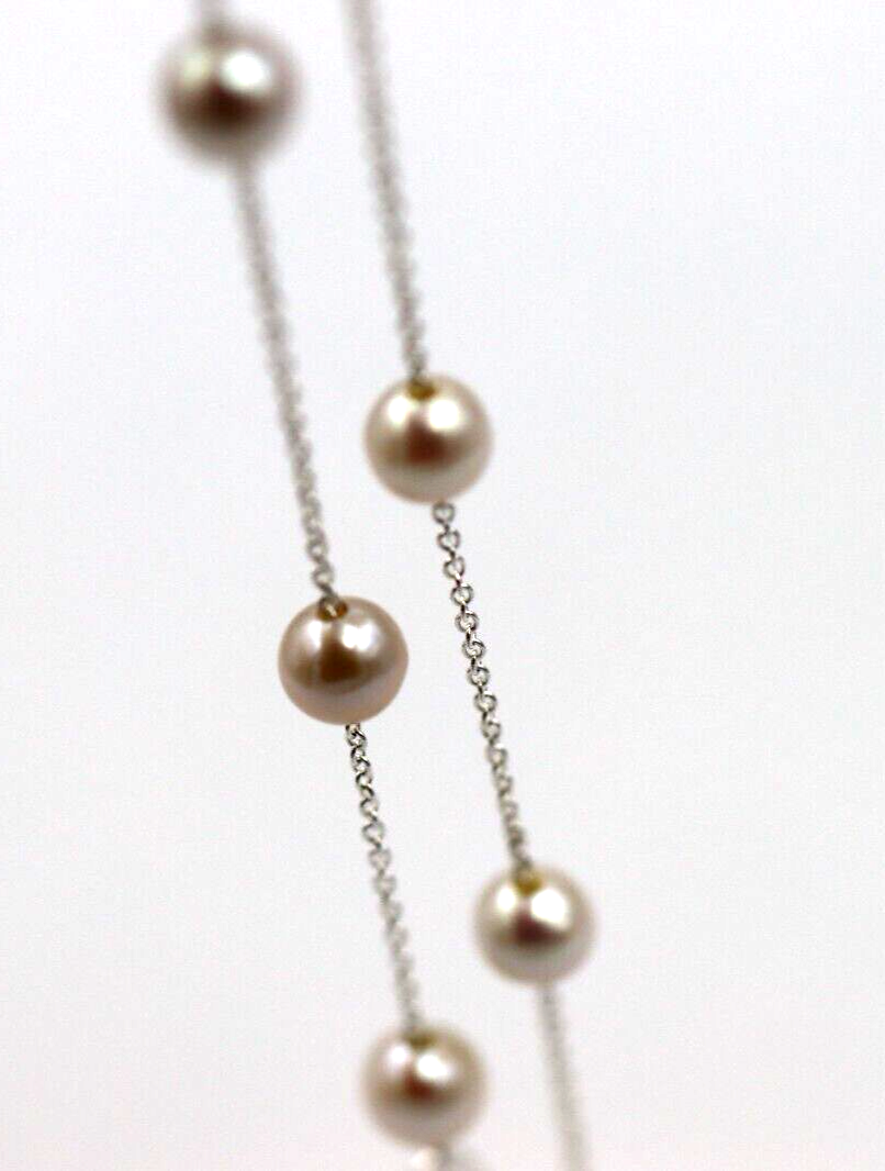 Genuine Sterling Silver Freshwater Cultured Pearl Necklace - 42cm + 5cm Extender