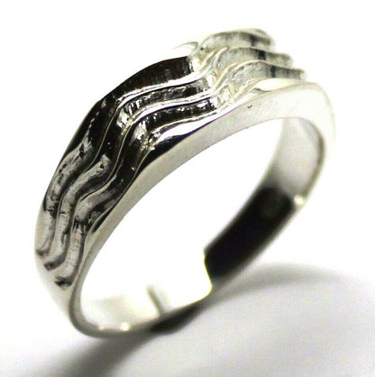 Genuine Sterling Silver 925 Full Solid Swirl Wave Ring - Choose your size Q TO U