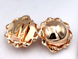 Genuine 9ct Yellow, Rose or White Gold Clip On Large 14mm Twisted Half Ball Round Earrings