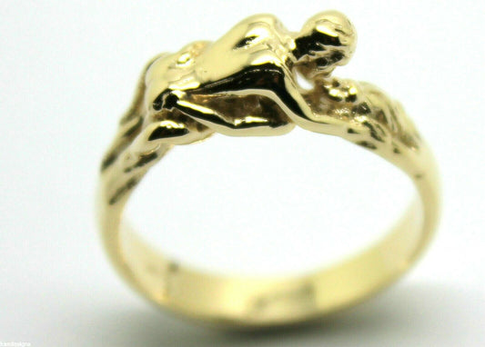 Size Q, Genuine 9kt 9ct Genuine Solid Yellow, Rose or White Gold Making Love Ring  276