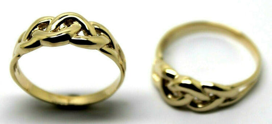 Genuine His & Hers Set Solid 9ct 9K Yellow Gold Celtic Weave Wedding Couple Bands Rings