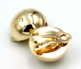 Kaedesigns New Genuine New 9ct Rose, Yellow Or White Gold Clip On 16mm Half Ball Earrings