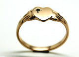 231 May Birthstone 9ct Solid Yellow, Rose or White Gold/375 Green Emerald Stone Heart Signet Ring