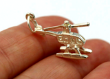 Genuine Sterling Silver 925 Helicopter Charm or Pendant - Free Post