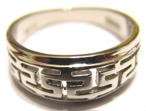 Kaedesigns, Genuine 18ct 18kt 750 Solid White Gold Celtic Wave Greek Key Ring