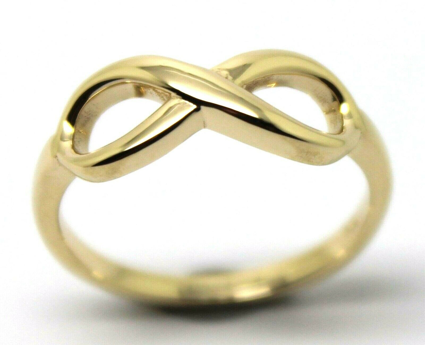 Genuine New 9ct Yellow, Rose or White Gold Solid Infinity Ring Size J