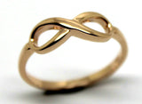 Genuine New 9ct Yellow, Rose or White Gold Solid Infinity Ring Size S / 9 1/8