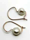 Genuine New 9ct 9k Rose Gold 10mm White Baroque Freshwater Pearl Earrings