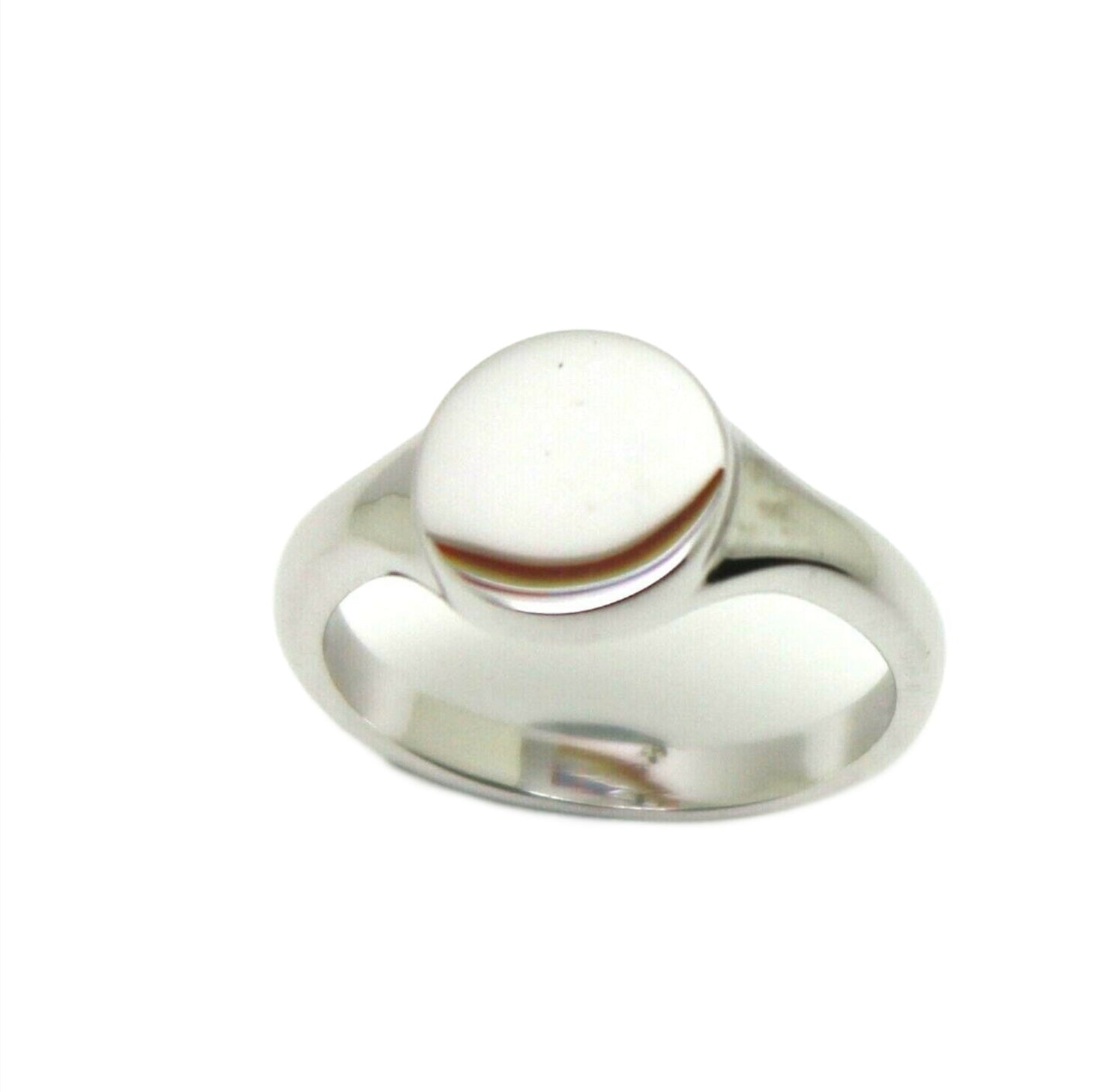 Kaedesigns New Genuine Solid New 9ct White Gold Round Signet Ring