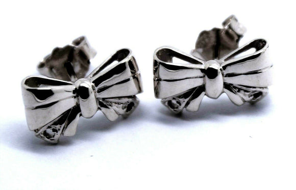 Genuine 9ct White Gold Butterfly Stud Earrings Set With Gemstone Of Your Choice