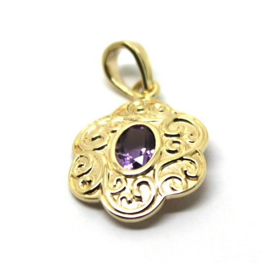 Kadesigns New 9ct 9k Yellow, Rose or White Gold Antique Purple Amethyst Filigree Pendant