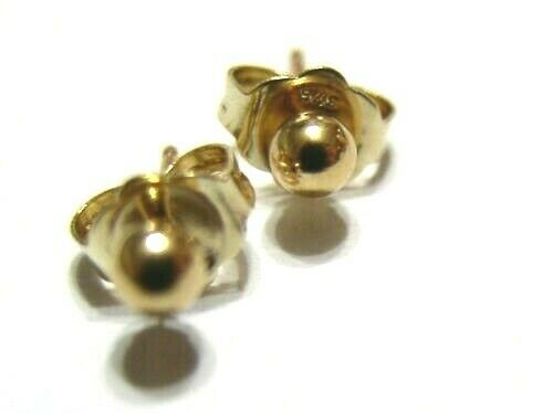 Kaedesigns, New Genuine 14ct Yellow Gold 4mm Stud Ball Earrings