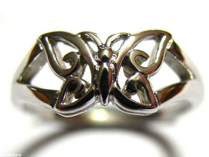 Genuine Solid 9ct 9k White Or Rose Or Yellow Gold Butterfly Ring 217 Choose Size