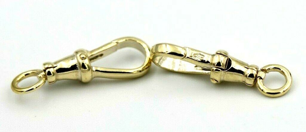 1 PAIR 9ct 9k Solid Yellow or Rose Gold Dog Clip Albert Swivel Clasp 26mm Large Size