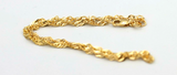 Genuine New 9ct 9k Solid Yellow Gold 25cm Singapore Twist Anklet - Free post