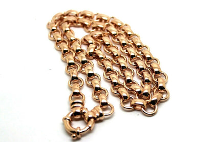 Genuine 9ct Rose Gold 375,Solid Heavy Oval Belcher Necklace Chain 60grams 60cm