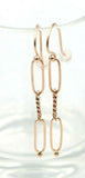 Genuine 9ct Yellow, Rose or White Gold Paper Clip Hook Earrings