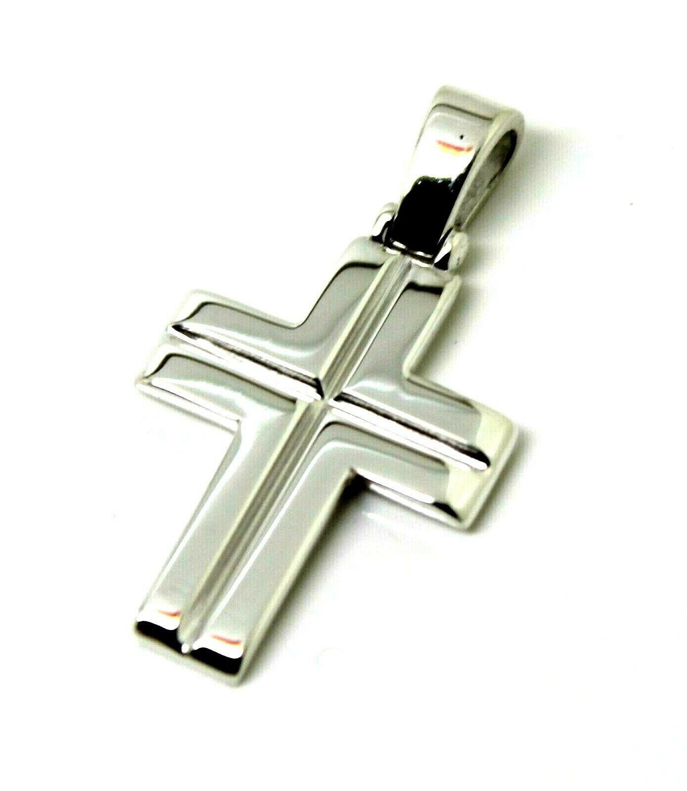 Genuine Solid Sterling Silver 925 Heavy Large Ridged Plain Cross Pendant