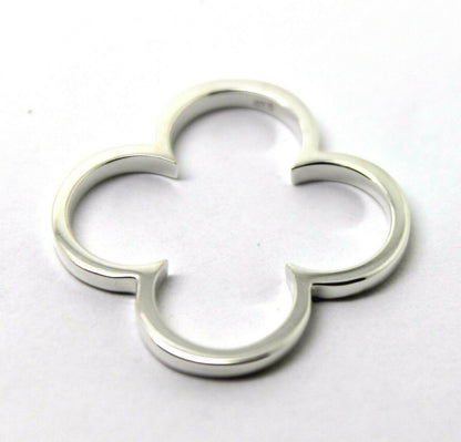 Kaedesigns Solid Sterling Silver Large Four Leaf Clover Pendant