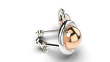 Kaedesigns New Genuine Sterling Silver & 9ct Rose Gold 375 9mm Half Ball Earrings