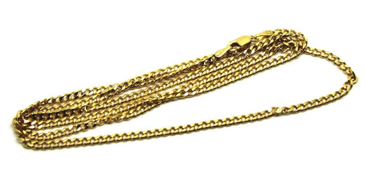 Genuine 9ct Yellow Gold Kerb Curb Chain Necklace 55cm