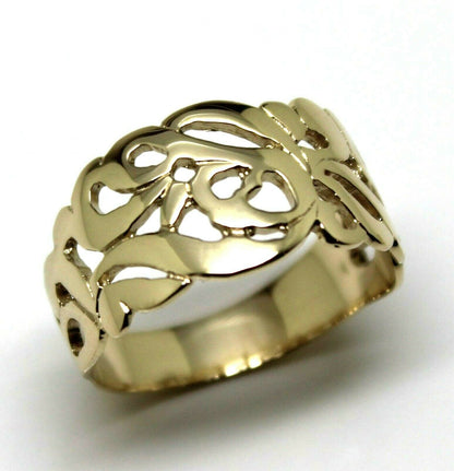 Size R, 8 5/8 Kaedesigns, New 9ct 9K 375 Genuine Yellow, Rose or White Gold Wide Flower Filigree Ring 278