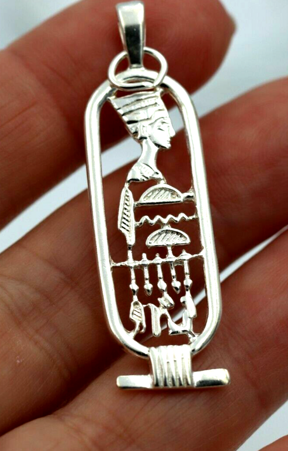 Sterling silver sales nefertiti pendant