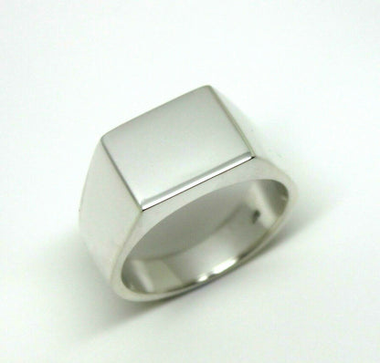 Kaedesigns New Mens Solid Sterling Silver Square Signet Ring, Choose your size