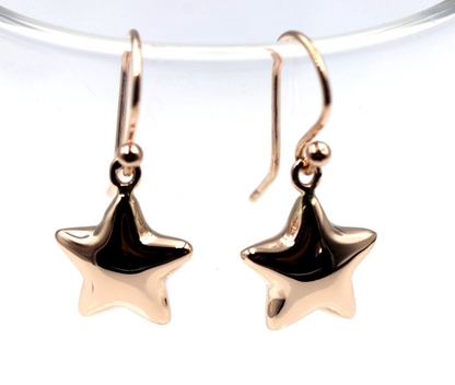 Kaedesigns, 9ct Yellow Or White Or Rose Gold Bubble Drop Star Hook Earrings