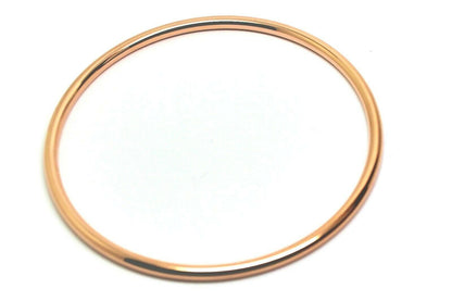 Genuine 9ct Yellow, Rose or White gold 3mm wide GOLF bangle 65mm inside diameter