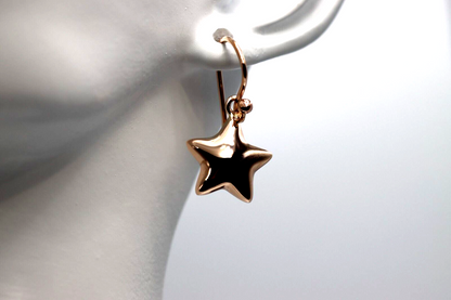 Kaedesigns, 9ct Yellow Or White Or Rose Gold Bubble Drop Star Hook Earrings