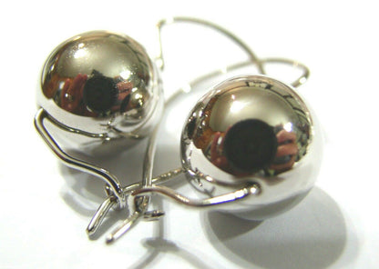 Kaedesigns New Genuine 9ct 9k Yellow, Rose or White Gold 12mm Euro Plain Ball Drop Earrings