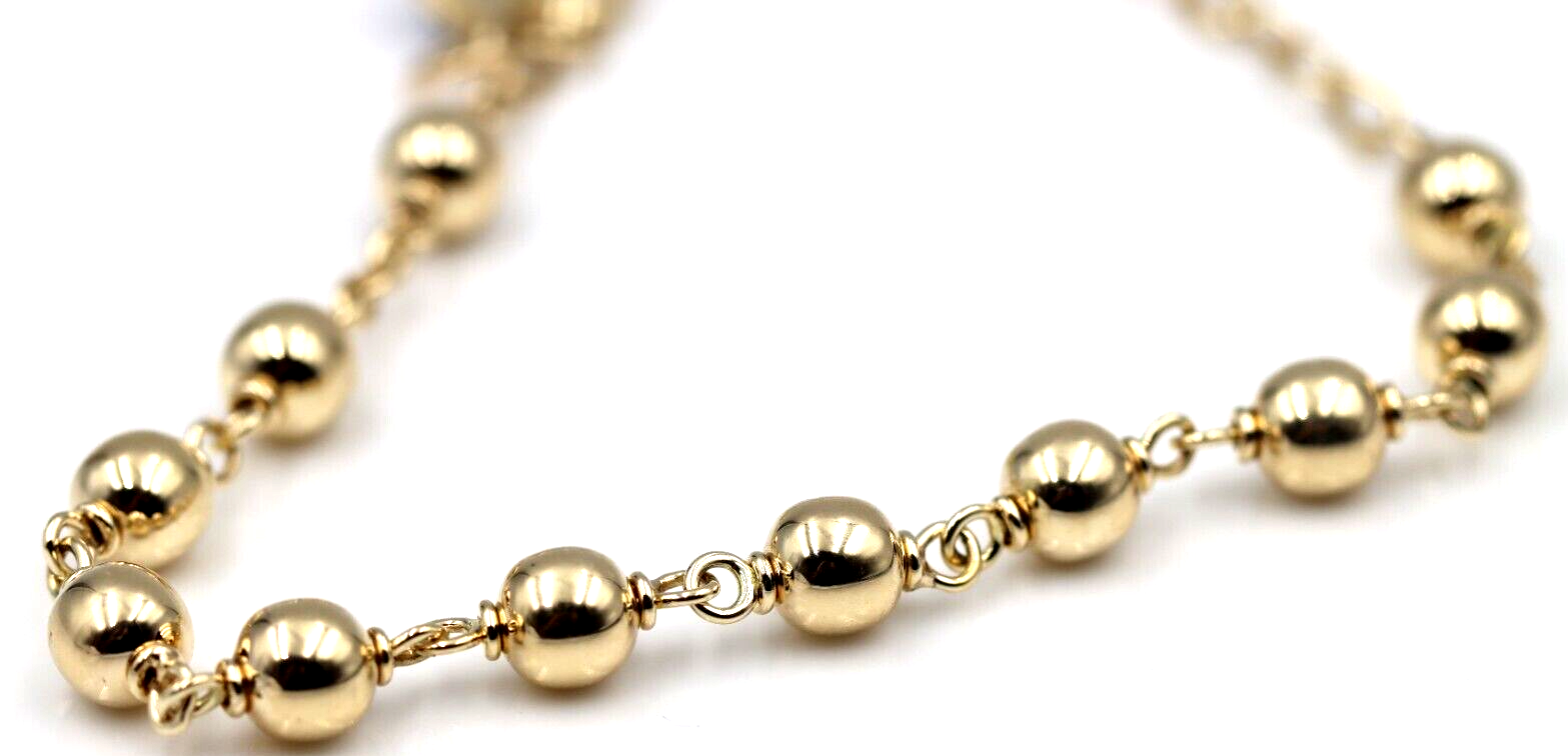 9ct Yellow Gold Ball & Chain Adjustable Bracelet