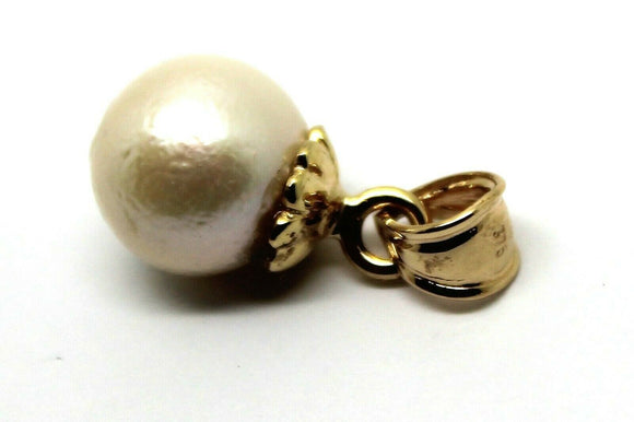 Genuine 9ct 9k Solid Yellow, Rose or White Gold 12mm White  Pearl Ball Pendant