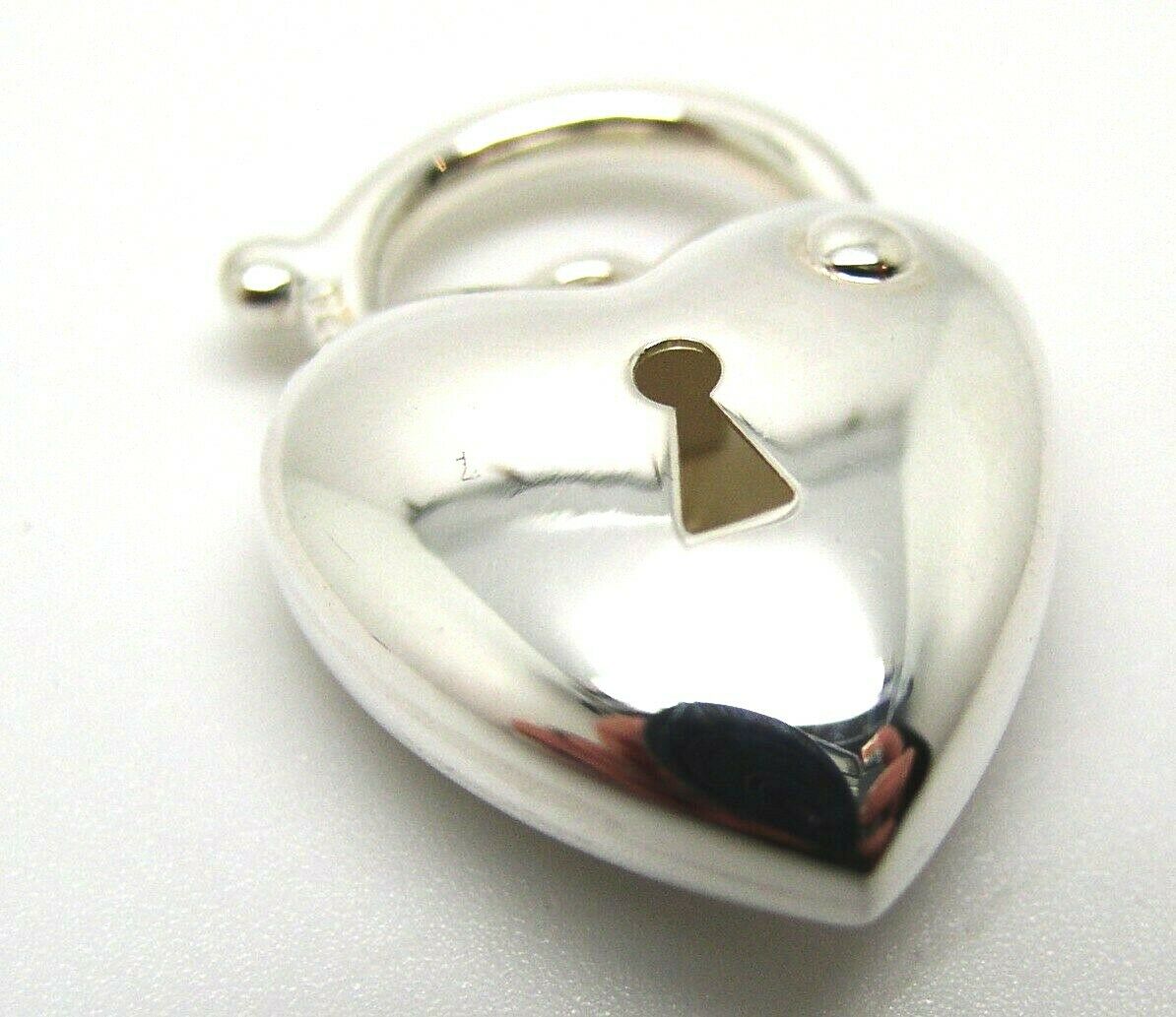 Kaedesigns New Sterling Silver Bubble Heart Padlock Pendant 18mm