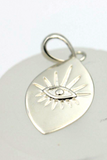 Genuine Sterling Silver 925 Greek  Eye Charm / Pendant - Free post