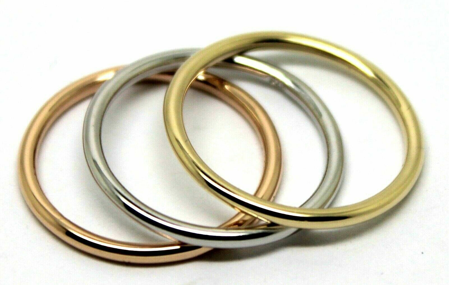 Kaedesigns, Genuine Solid Stackable Rings 9ct Yellow, White And Rose Gold Bands