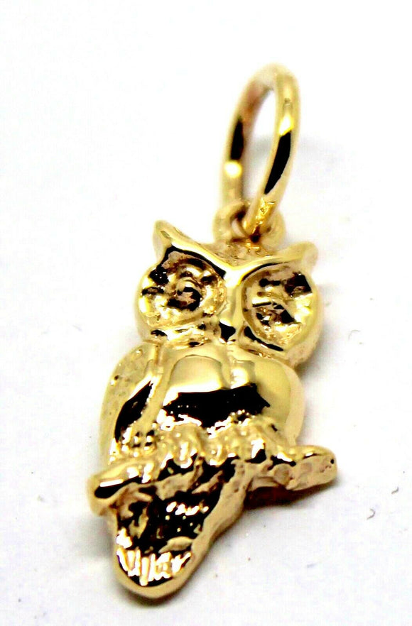 Kaedesigns Genuine 9ct Yellow or Rose or White Gold or Sterling Silver Wise Owl Charm or Pendant