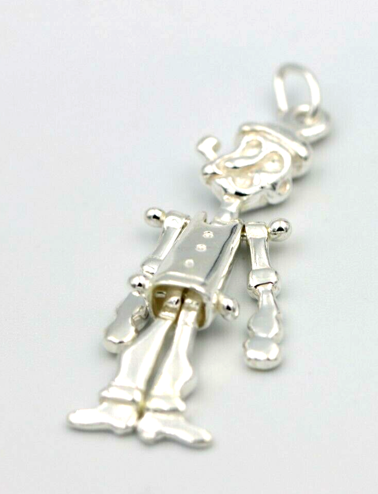 Sterling Silver 925 or 9ct Yellow Gold 375 Popeye The Sailor Man MOVABLE Pendant / Charm